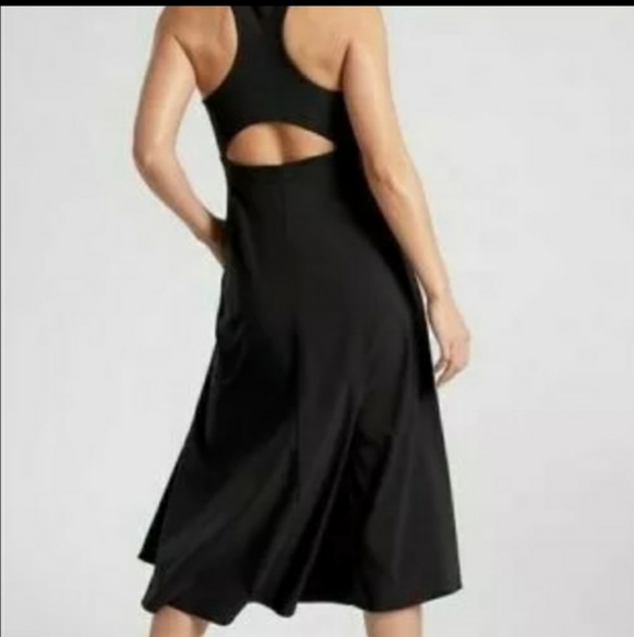 Athleta Dresses Athleta Winona Midi Support Dress In Black Poshmark